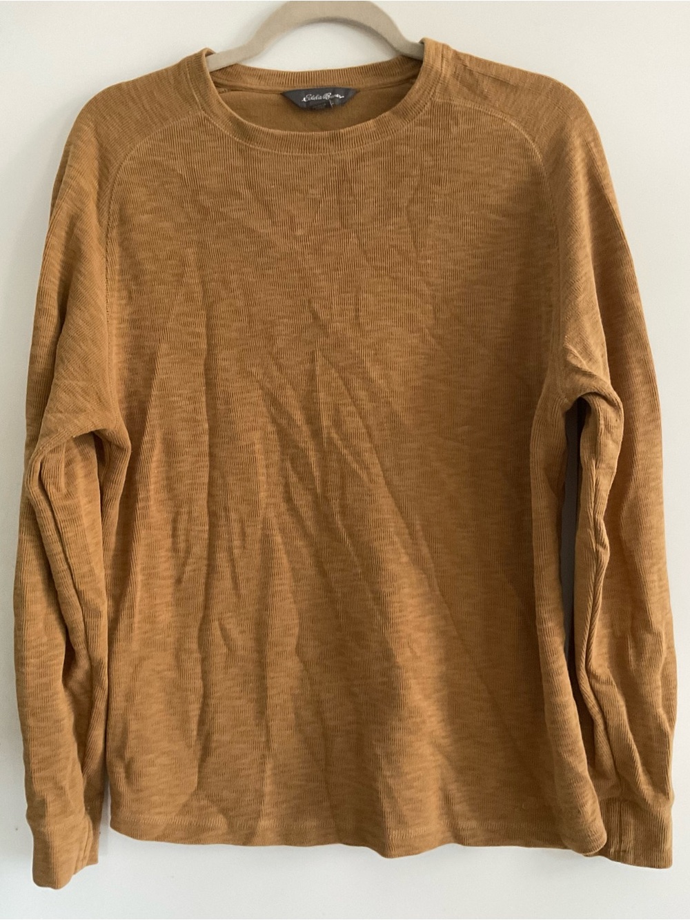 Eddie Bauer Men's Crewneck Sweater - Mustard Brown